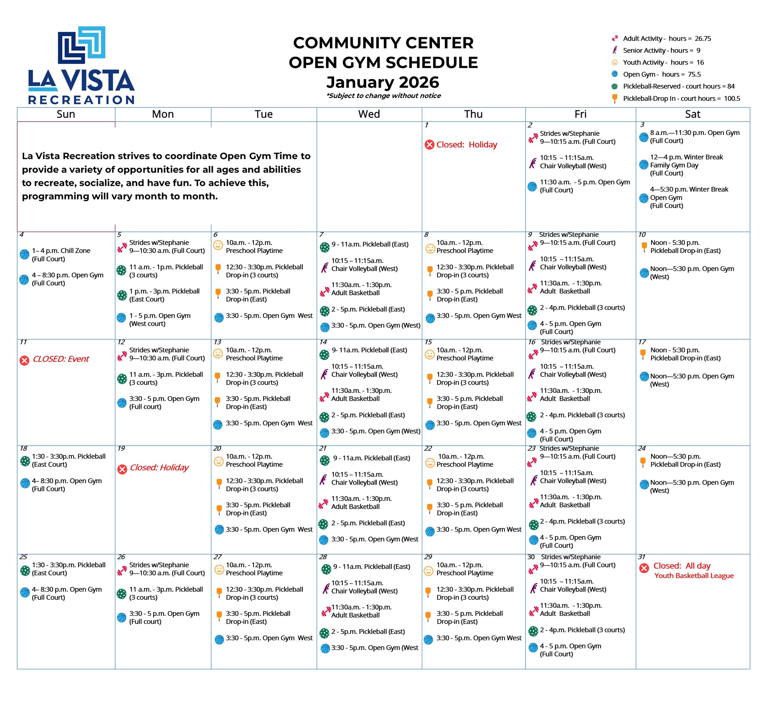 OPEN GYM SCHEDULE_Jan 2026